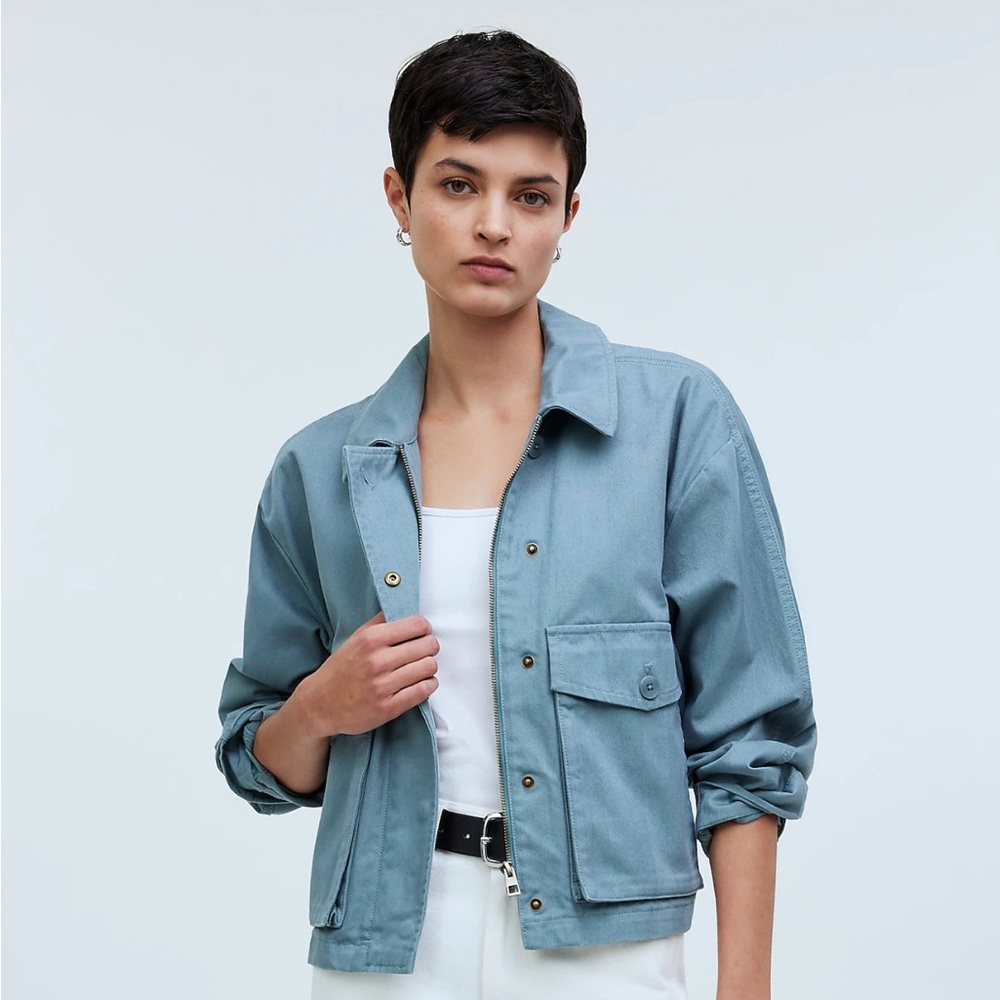 Madewell Cropped Cargo Jacket - Faded River XS